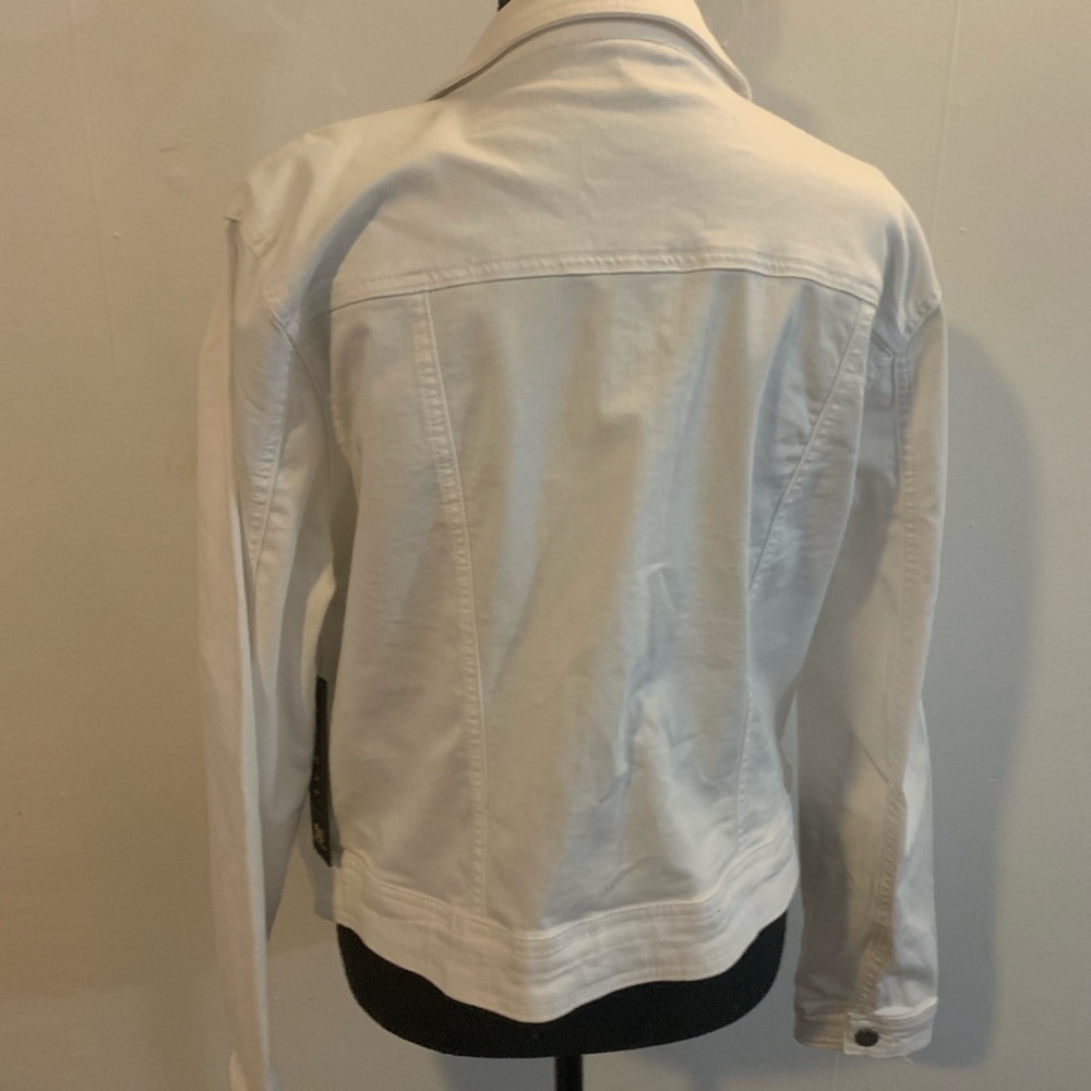 Tribal Women's Classic White Jean Jacket - Picture 3 of 5